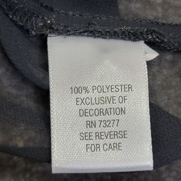 Vtg Y2K 00s Whimsigoth Ditsy Princess Vera Wang Gold Sheer Chiffon Blouse large - Picture 7 of 10